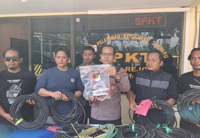 Respon Cepat Call Center 110, Polsek Rejoso Gagalkan Pencurian Kabel Tower dan Amankan Tiga Pelaku