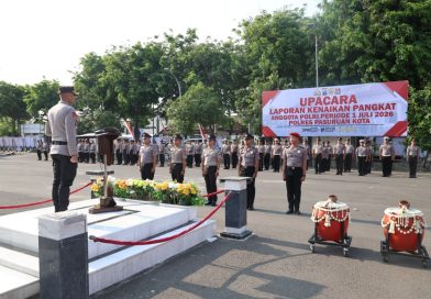 Kapolres Pasuruan Kota Pimpin Upacara Kenaikan Pangkat Personel Periode 1 Juli 2026